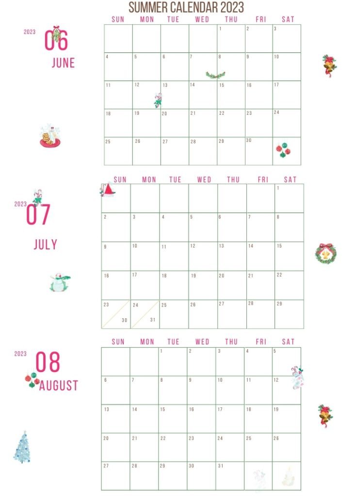 2023 Summer Calendars
