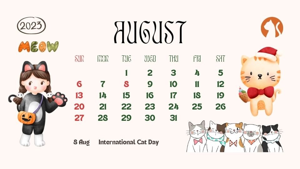 August 2023 Monthly Calendars