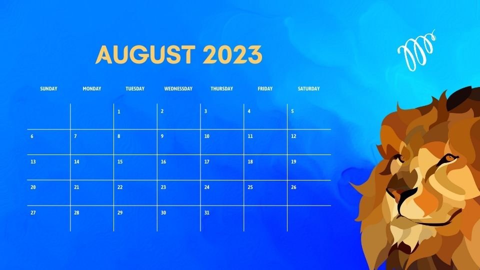 August 2023 Monthly  Calendars