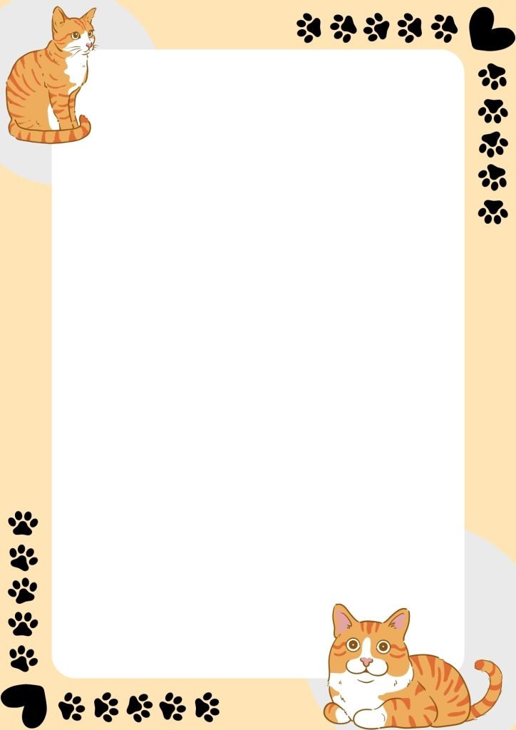 BROWN Minimalist Cute Cat A4 Stationery A4 Document