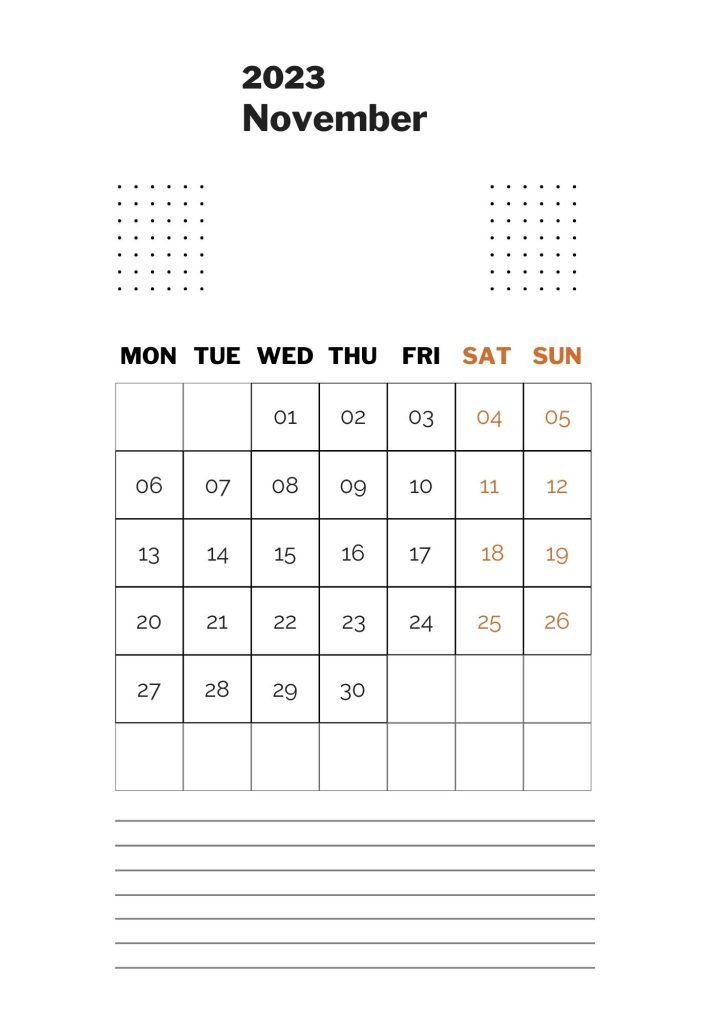 Black and Orange, Modern and Framed, 2023 Calendar Planner