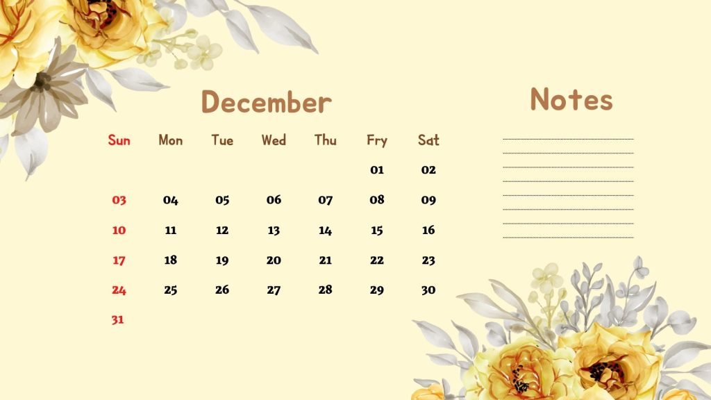Colorful Floral Calendar 2023