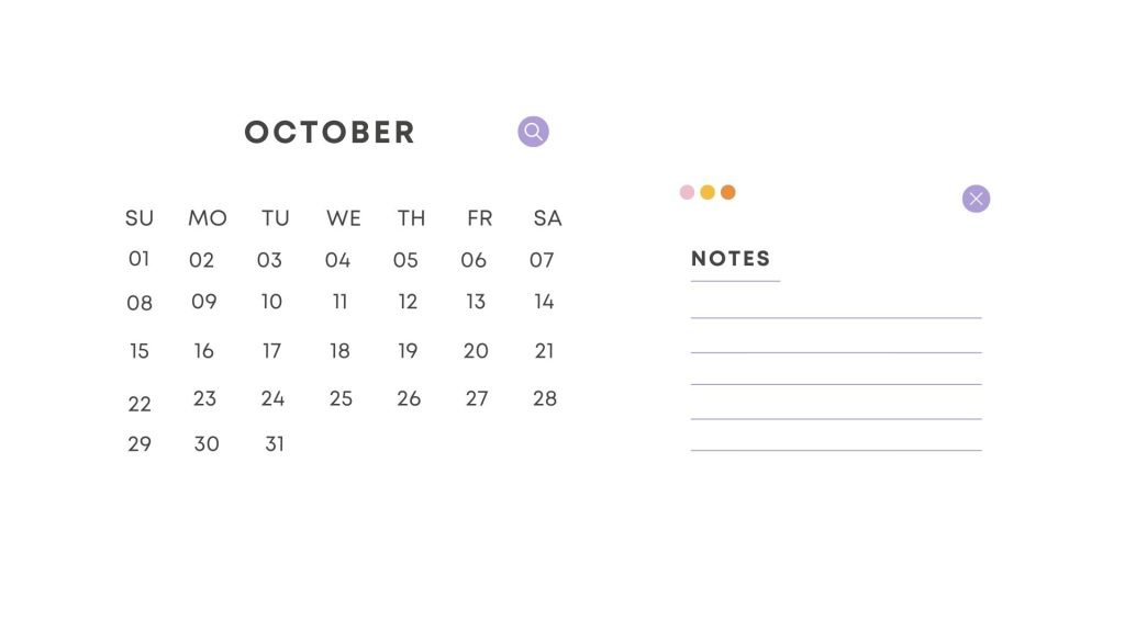Colorful Texture Search Bar October Calendar 2023