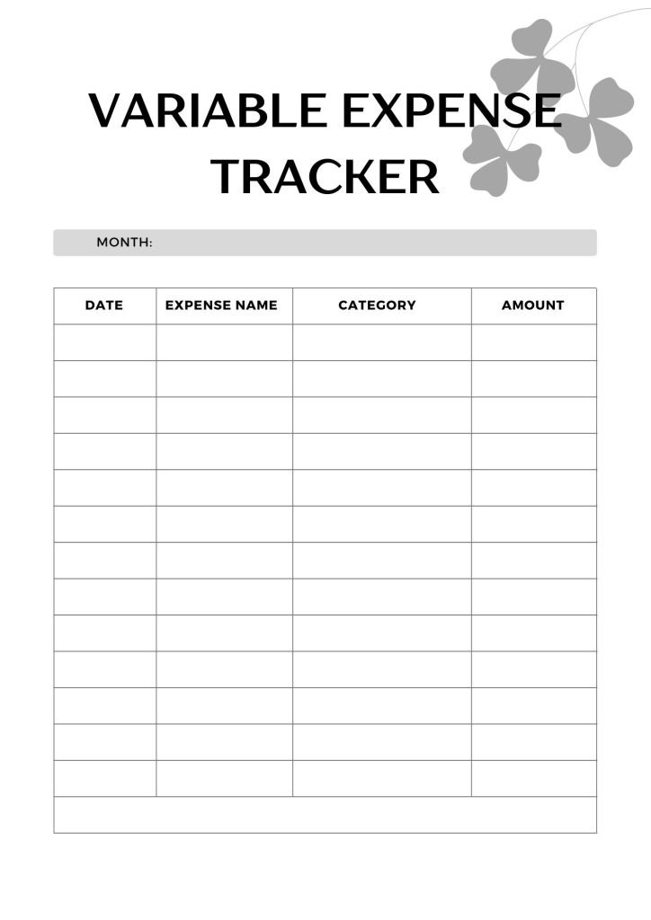 Colorful Variable Expense Tracker Sheet (1)