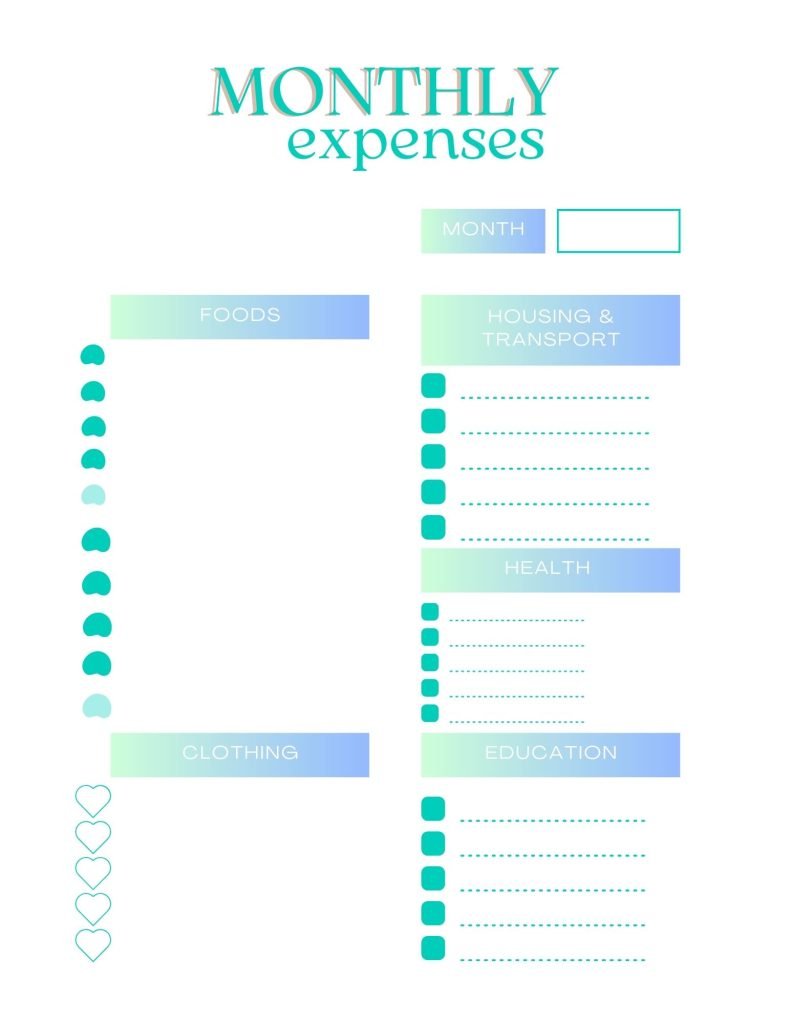 Earthy Tones Aesthetic Expenses Planner