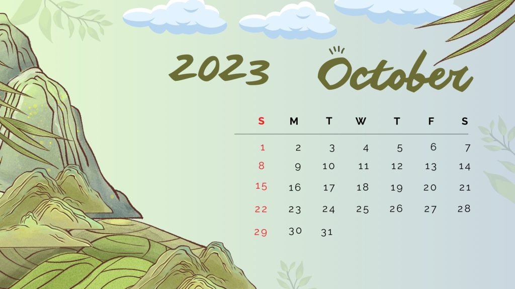 Green Creative October Calendar