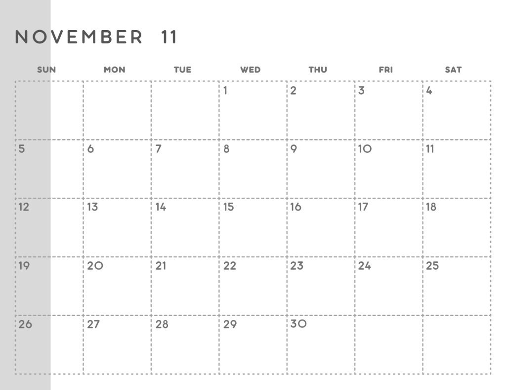 Grey Minimalist Monthly Printable 2023 Wall Calendar