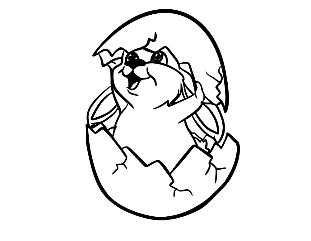 Easter Egg and Bunny coloring page