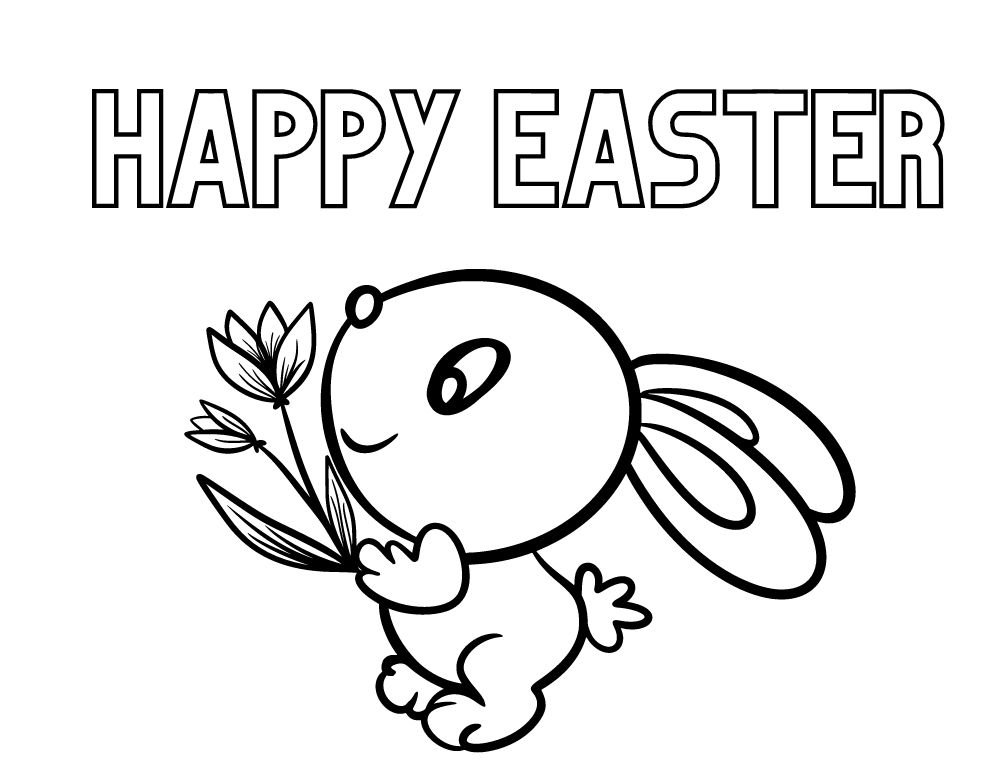 Happy Easter Printable coloring page