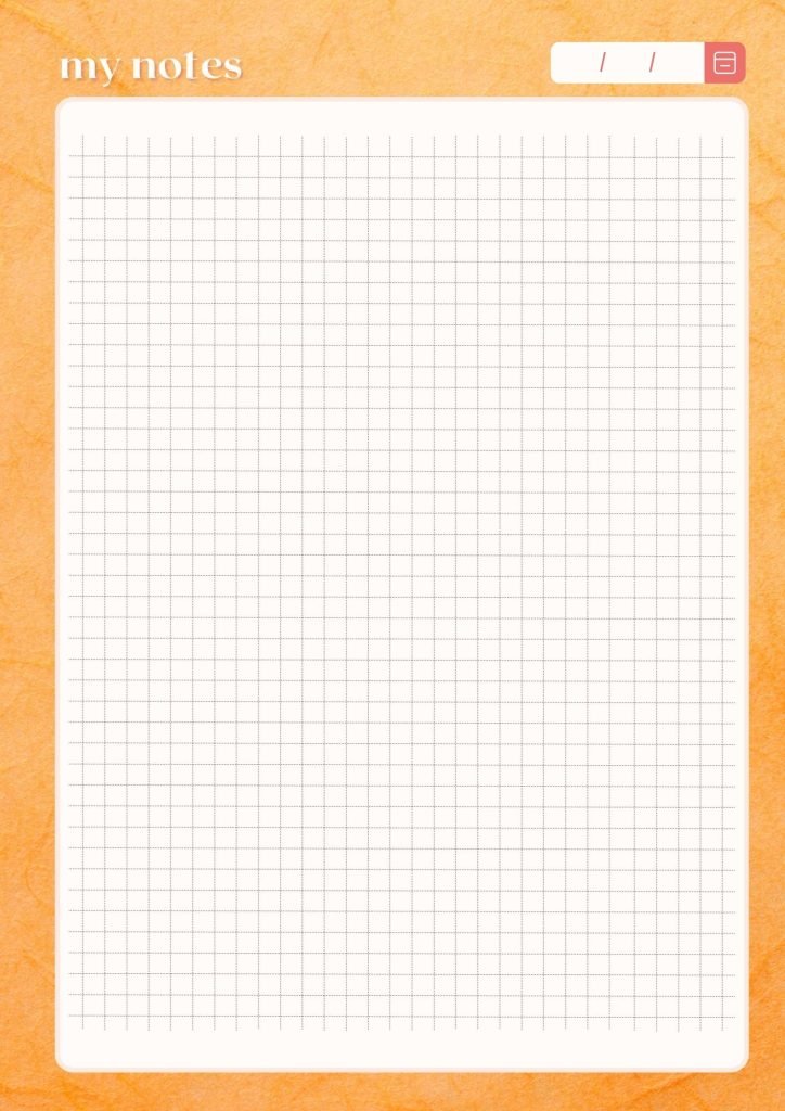 Pastel Orange Clean and Minimalist Simple Grid Paper Notes Document A4