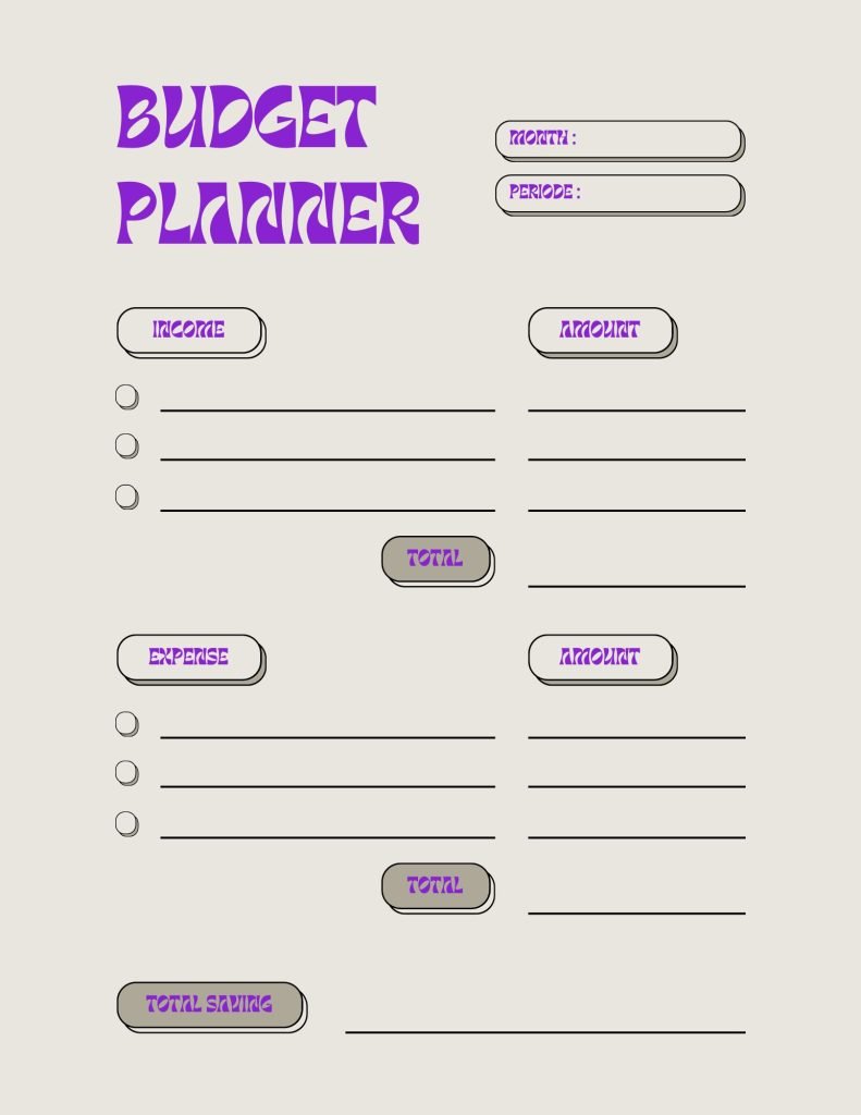 simple printable monthly budget planner