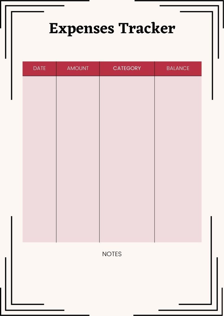 Red Ivory Minimalist Monthly Expenses Personal Planner (2)