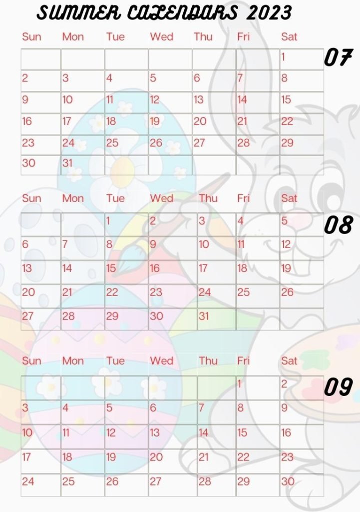 Summer Calendars 2023