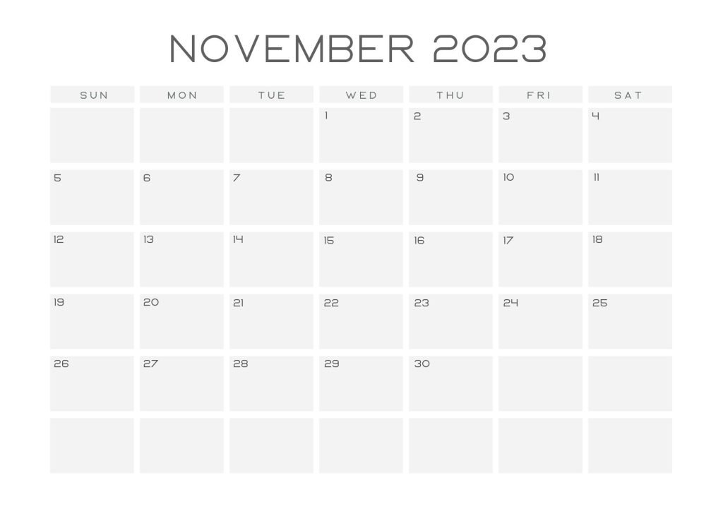 White Grey Minimalist Monthly Printable Planner Calendar 2023