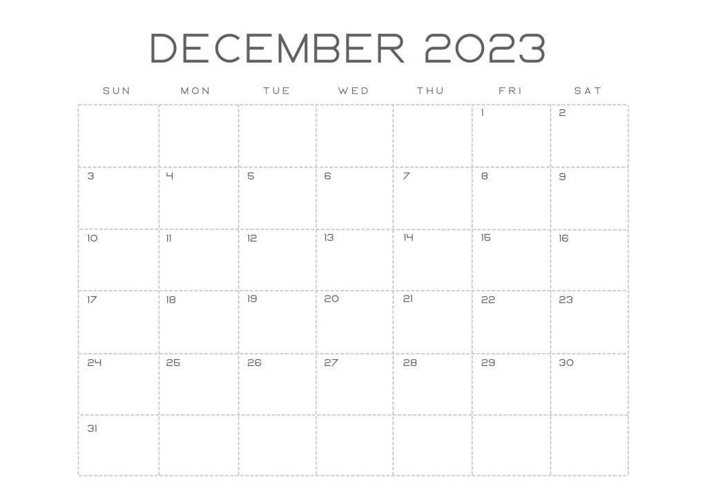 December 2023 Calendar 