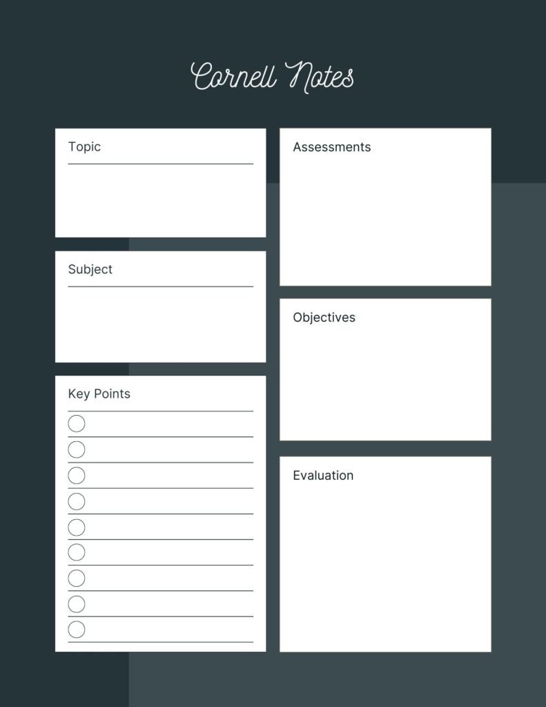 Aesthetic Cornell Notes Template