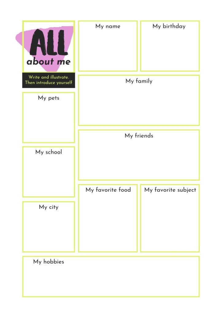 All about me - worksheet