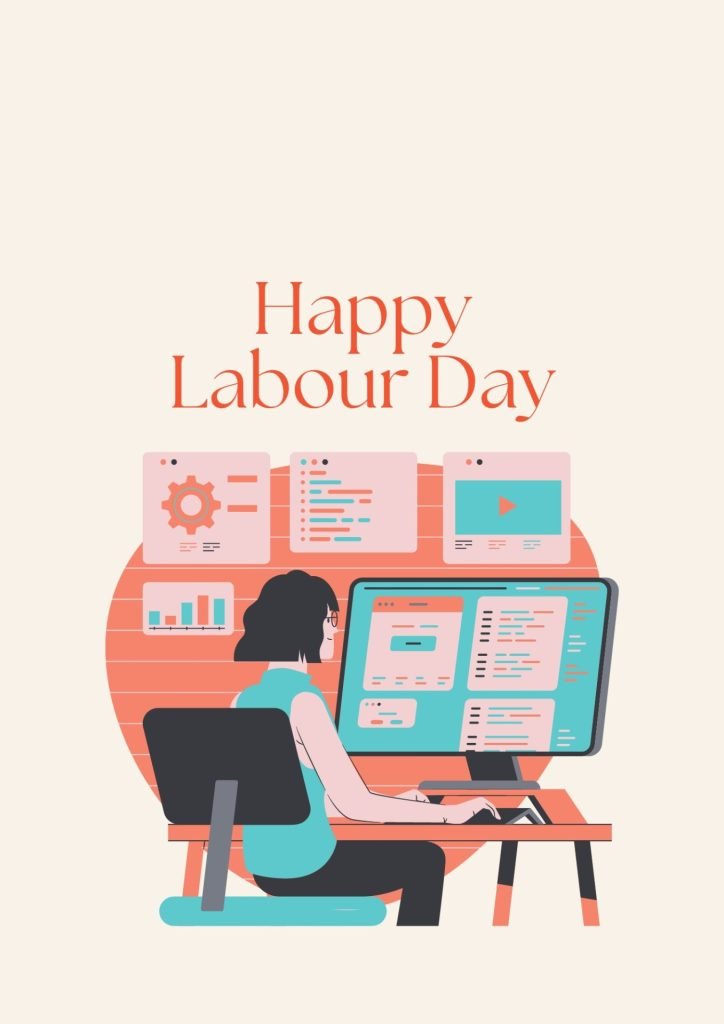 Beige Happy Labour Day 
