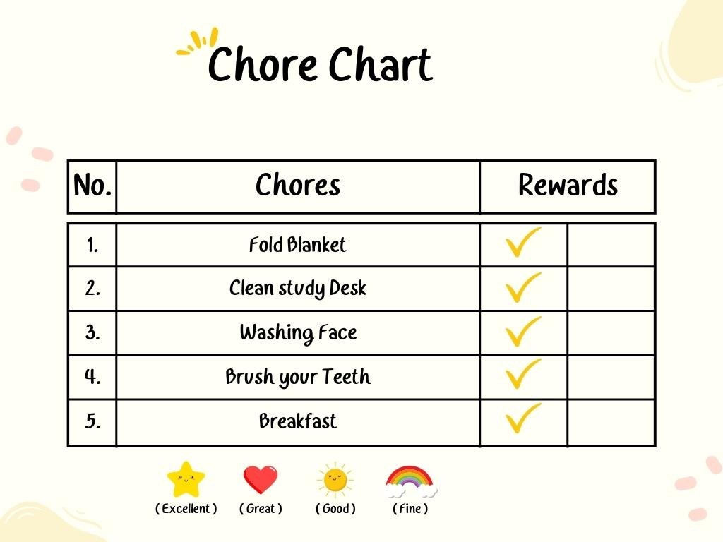 Beige Minimalist Kids Chore Chart   