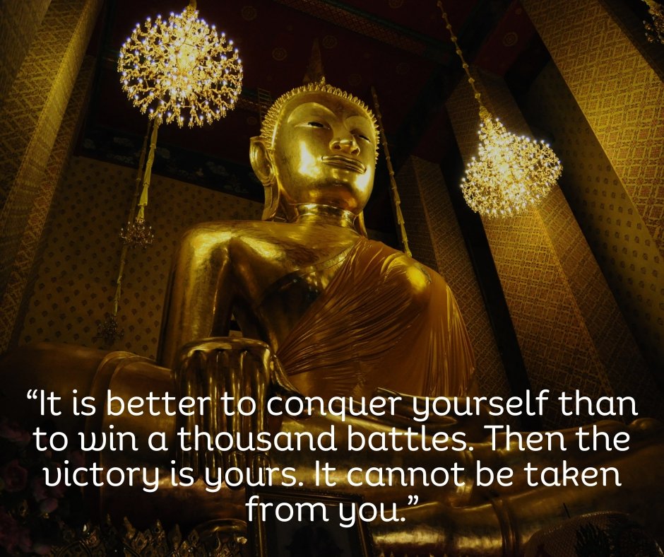 Black Minimalist Buddha Quote
