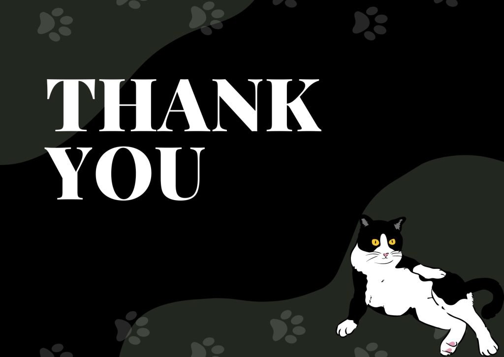 Black and Grey Creative Illustration Thank You Card