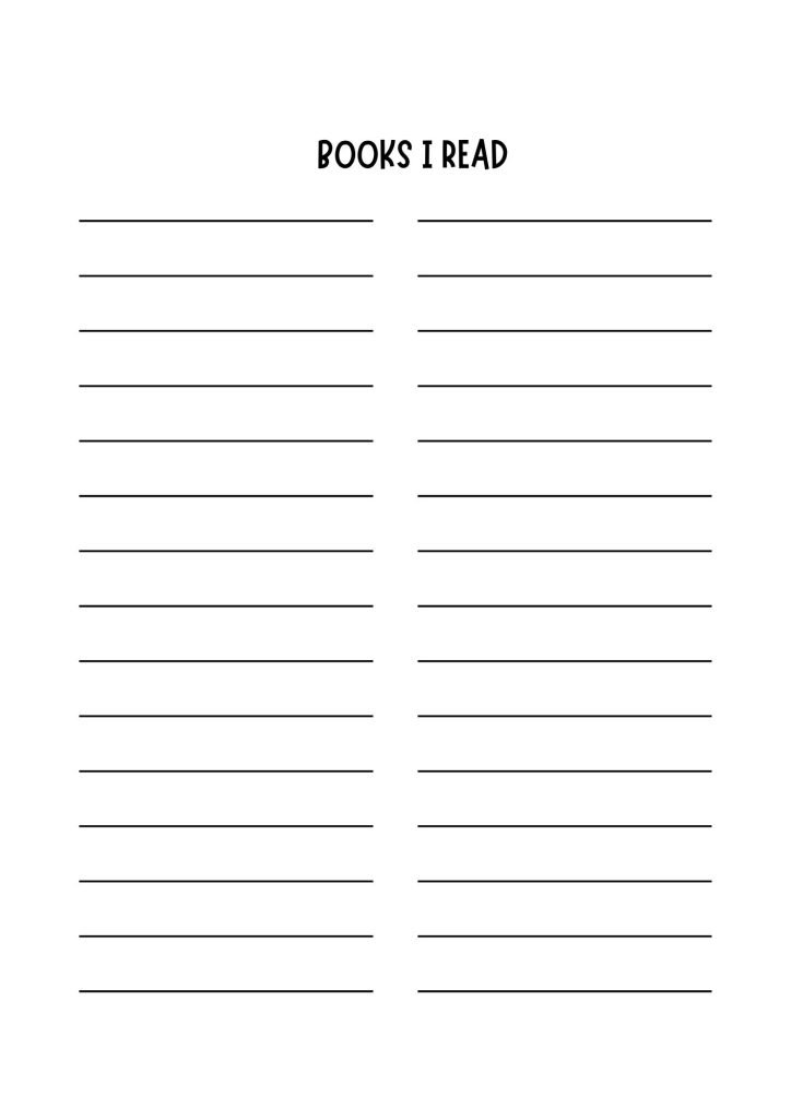 Black and White Book Reading Goal Tracker
