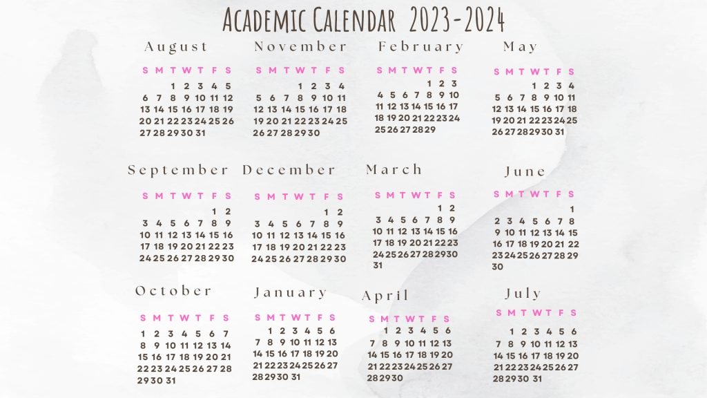 Blackpink Academic Calendar  2023-2024