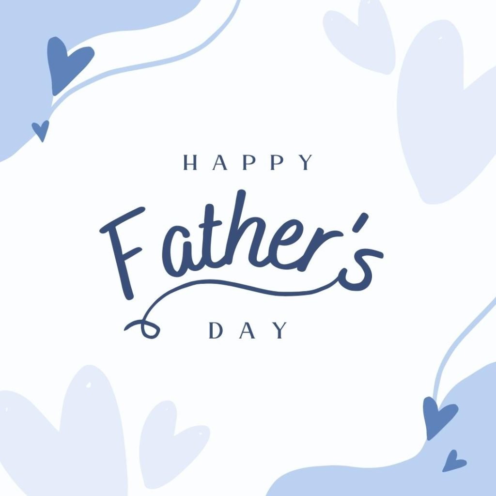 Blue Minimalist Cute Happy Father's Day