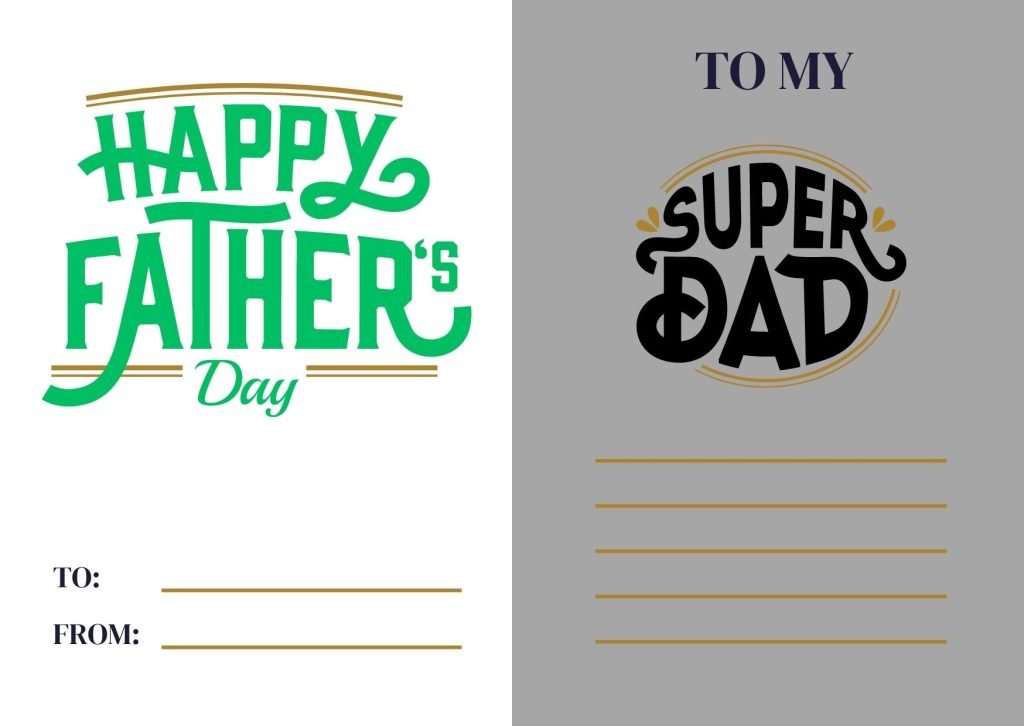 Blue and Gold Father's Day Folded Greeting Card