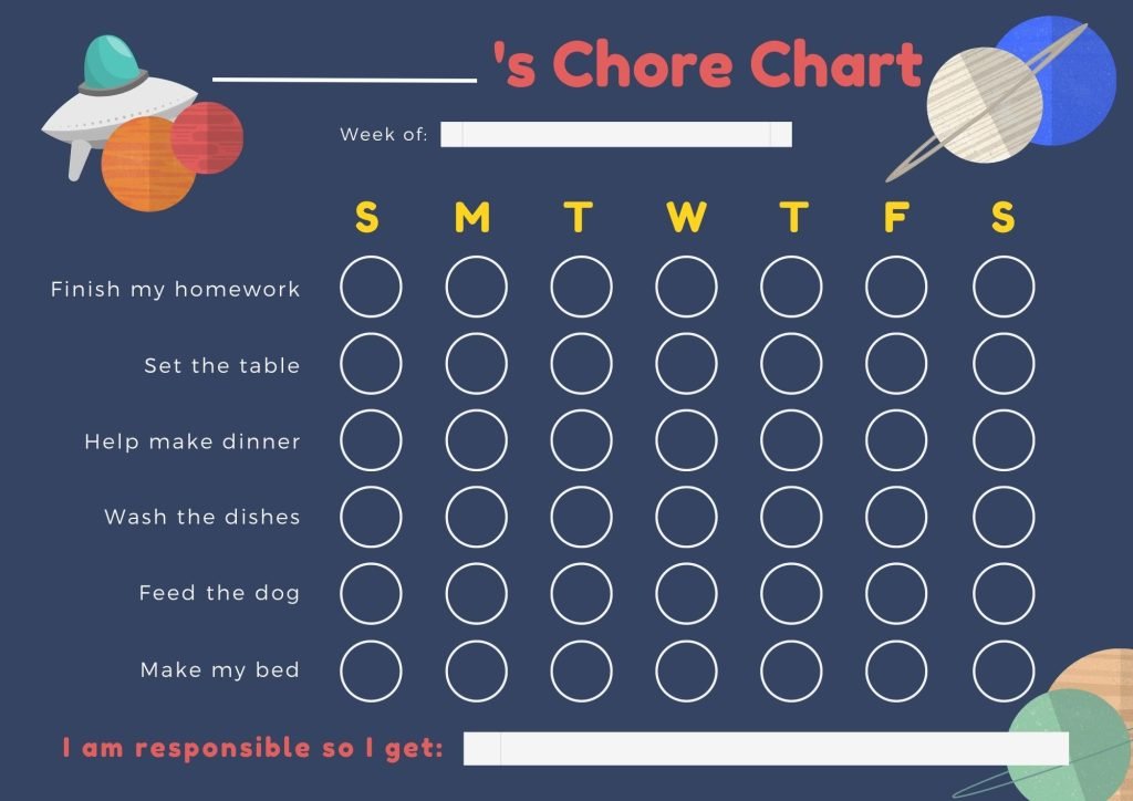 Blue chore Chart