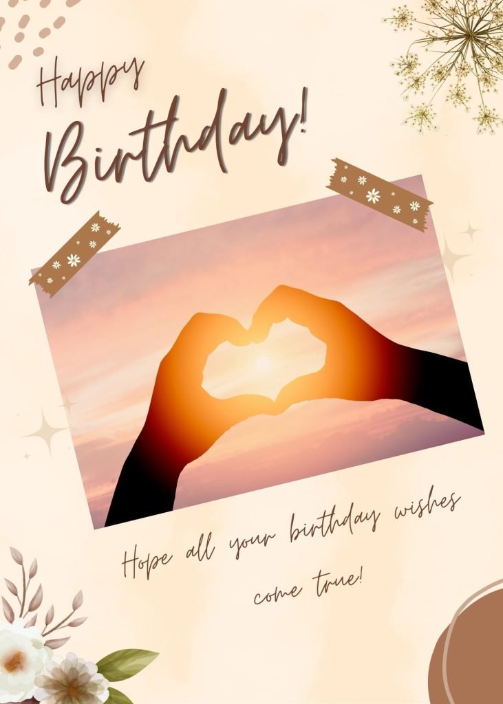 Brown Beige Almond Happy Birthday Card