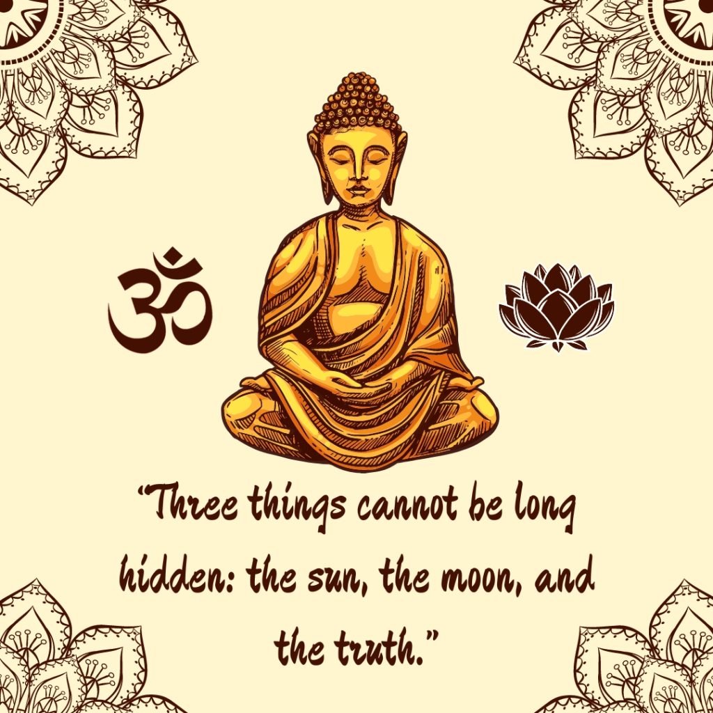 Brown Illustration Buddha Quote