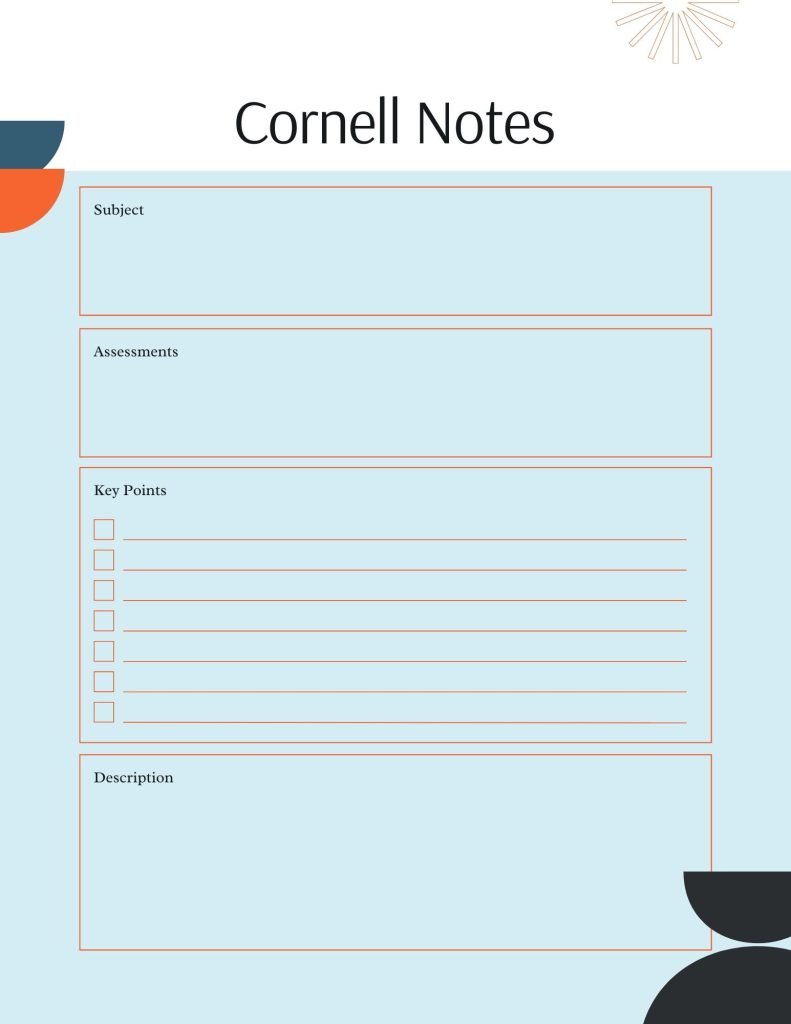 Colorful Beige Simple Subject Cornell Notebook