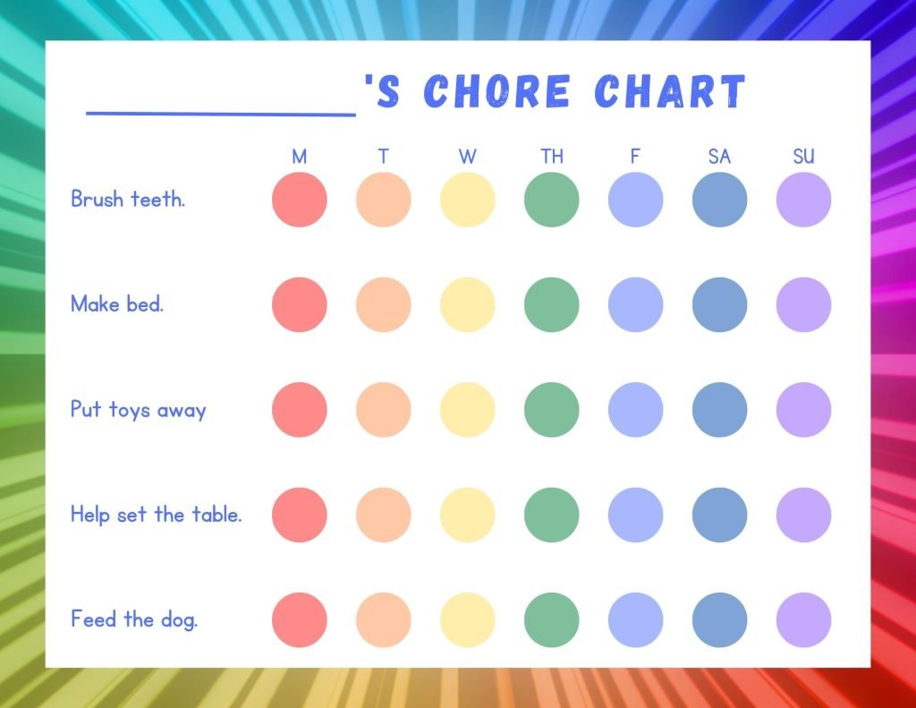 Colorful Chore Chart