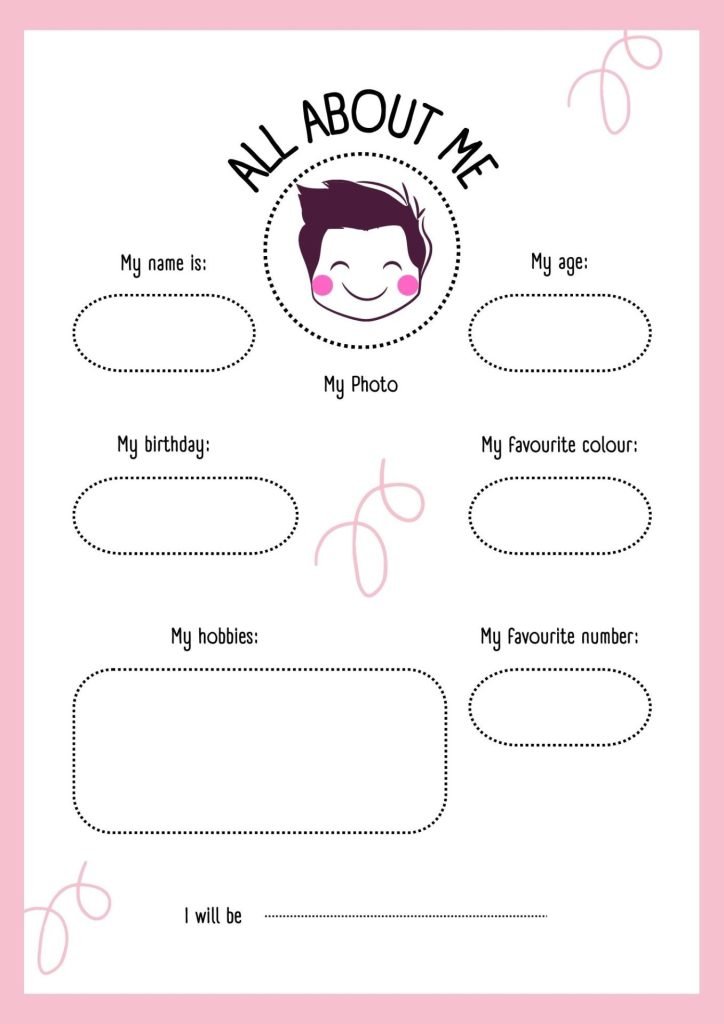 Cute Simple All About Me Activity Worksheet