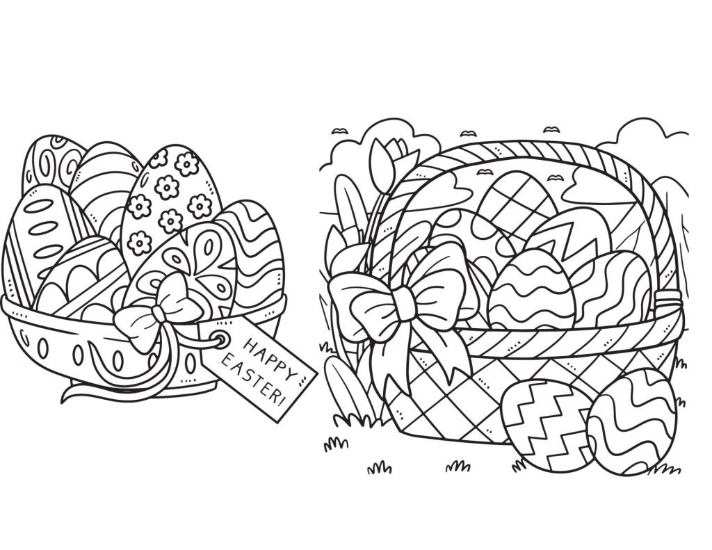 Easter Eggs basket coloring page