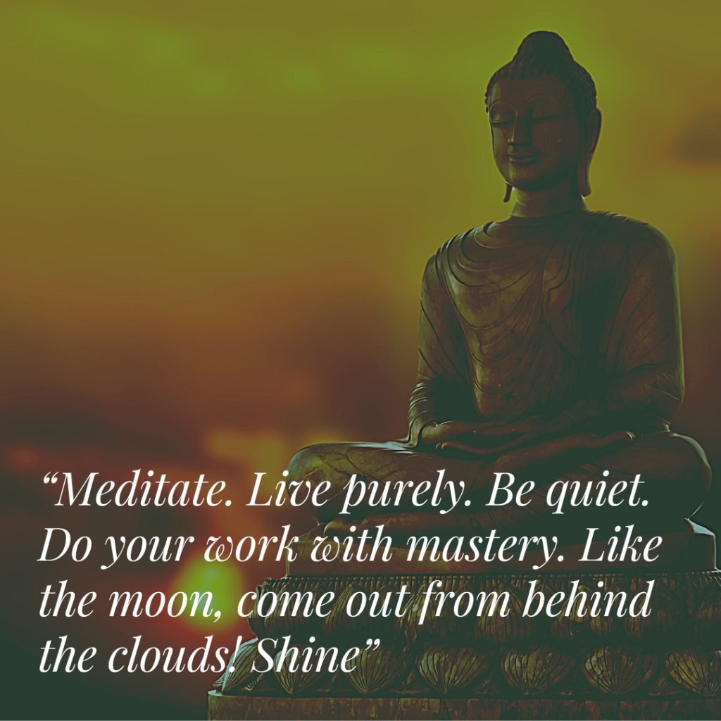 Green Gold Buddha Quote 