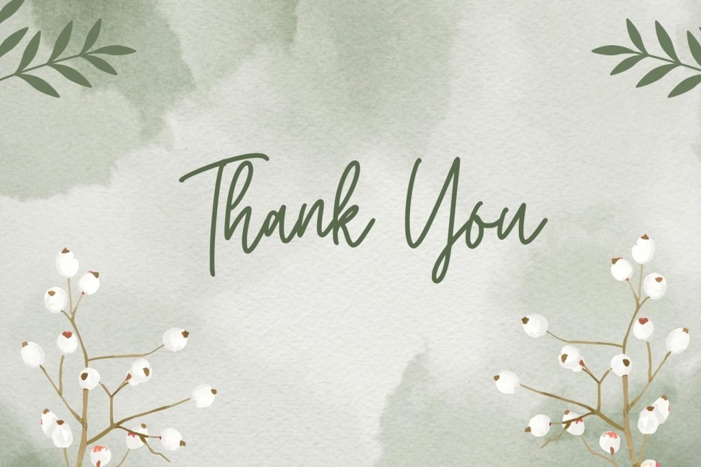 Green Watercolor Aesthetic Thank You Card