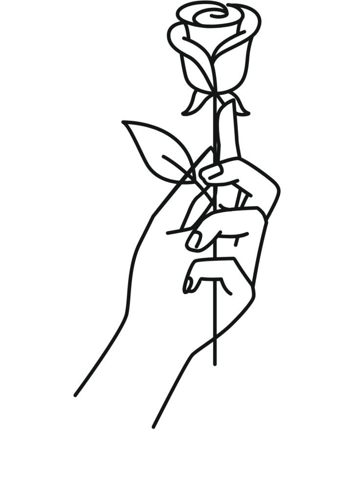 HAND HOLDING A ROSE