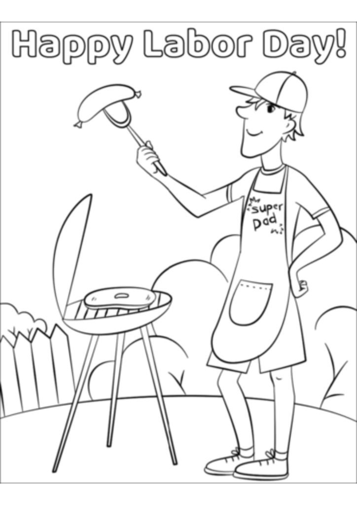 Happy labor day coloring pages