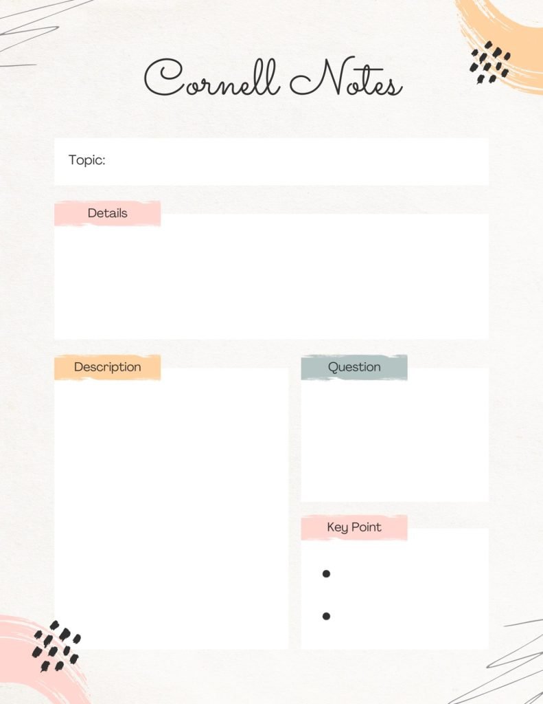 Pink Beige Pastel Abstract Cornell Notes