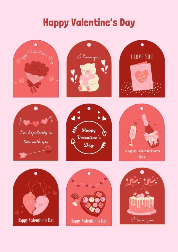 Printable Valentine's Day tags