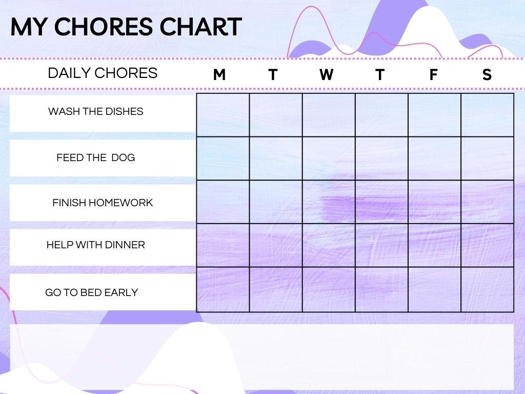 Purple White Abstract Daily Chore Graph 