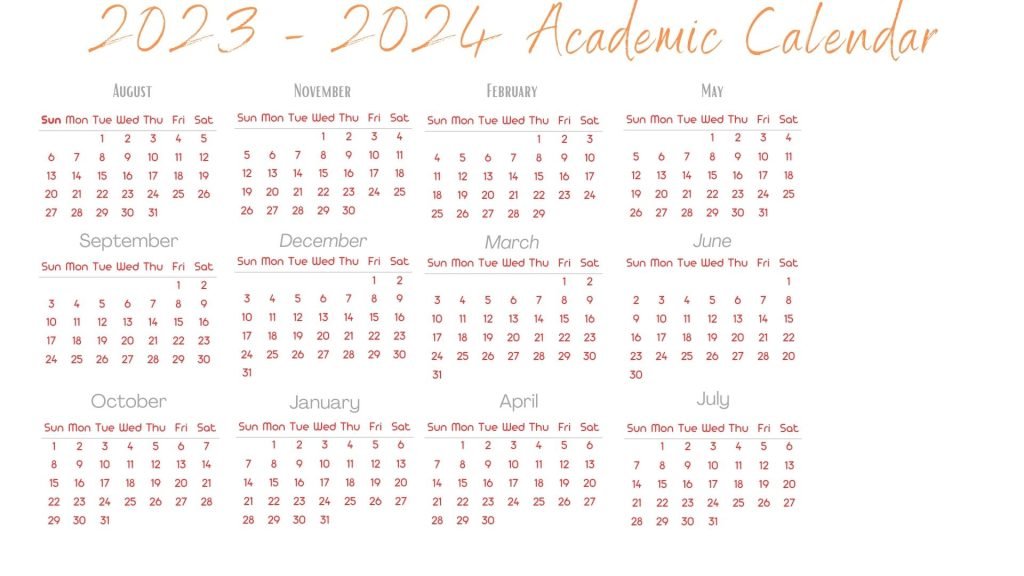 Red 2023 - 2024 Academic Calendar