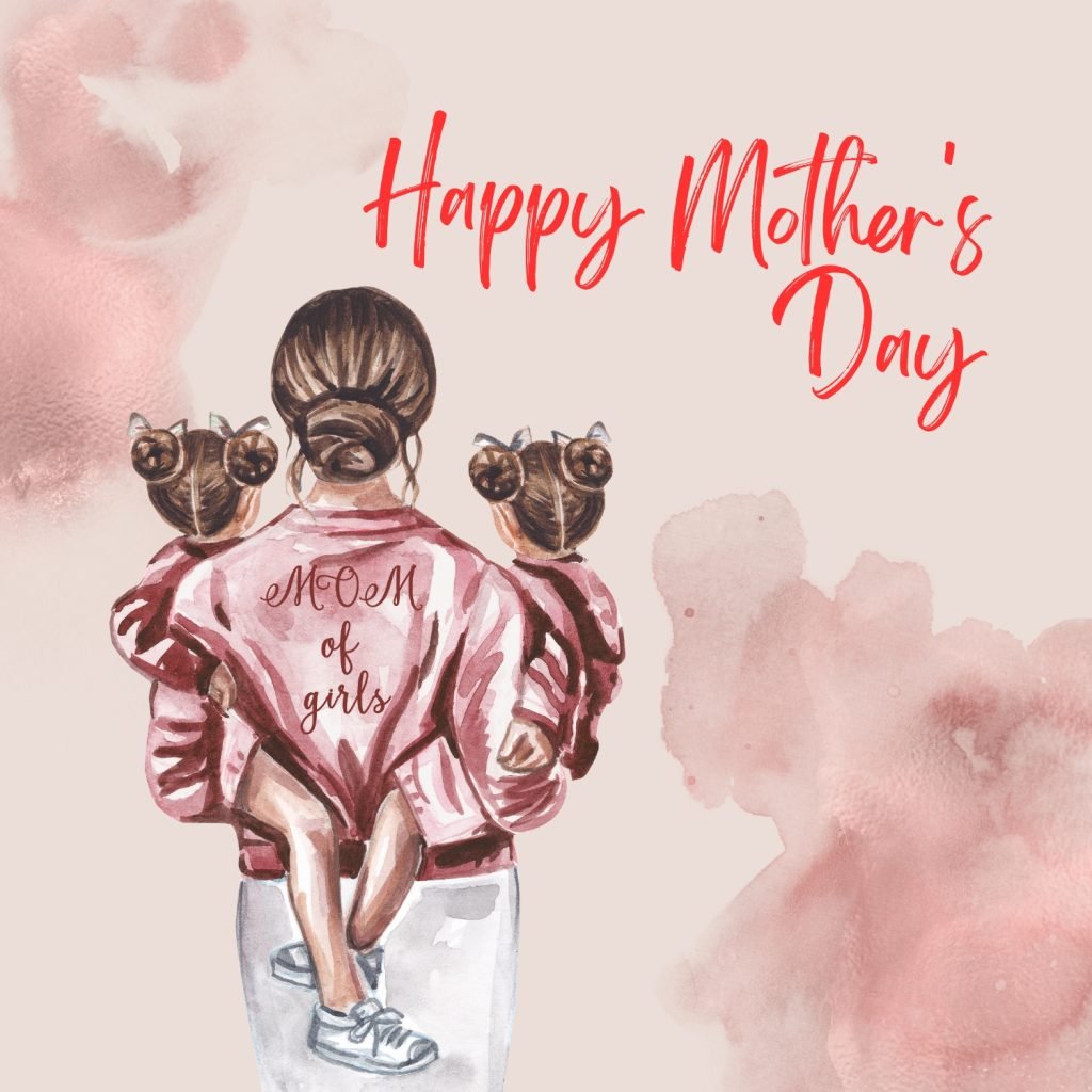Red & Brown Watercolor  Happy Mother's Day Card