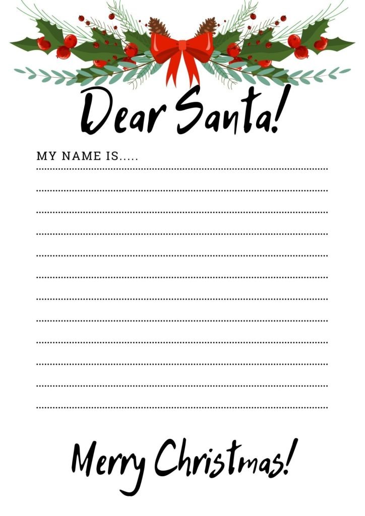 Red Green Christmas Wreath Letter to Santa