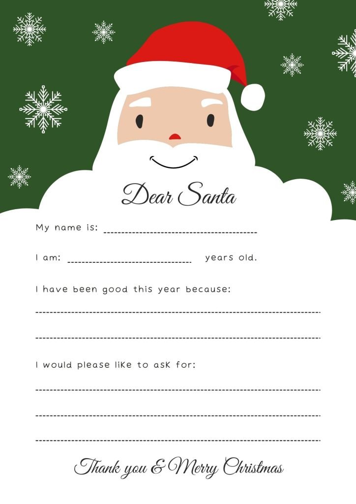 Red & White Cute Interactive Christmas Wish List Dear Santa Letter