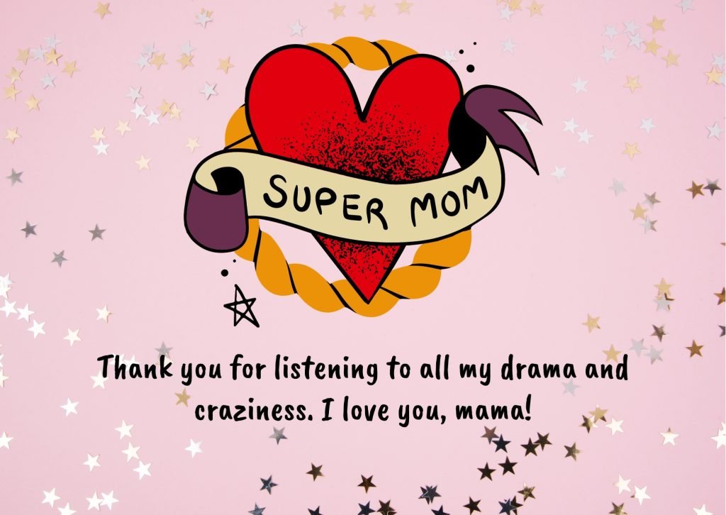 Red Yellow and Pink Handdrawn Mother's Day Greeting Card