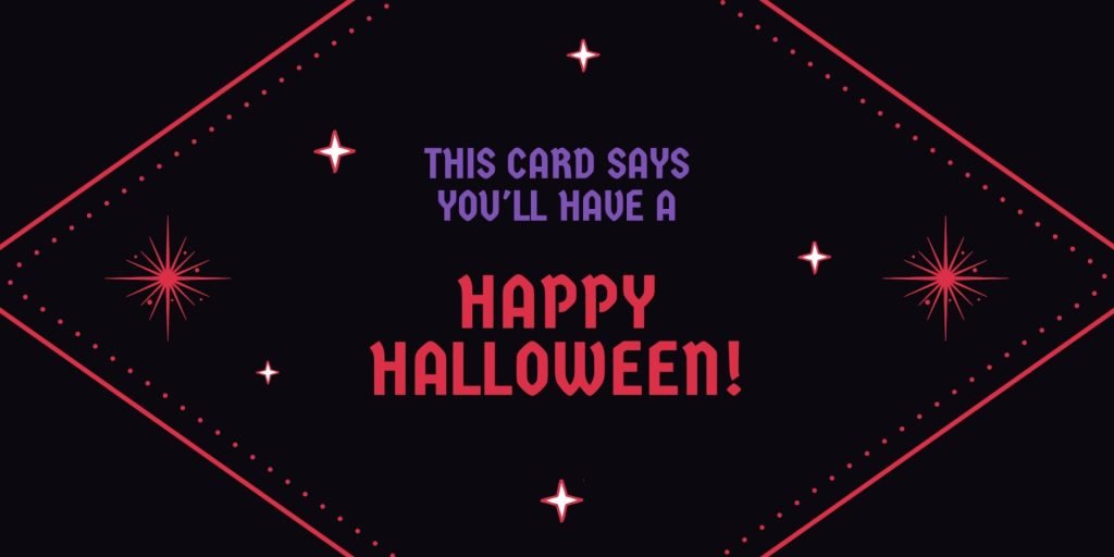 Red and Purple Modern Occult Halloween Card