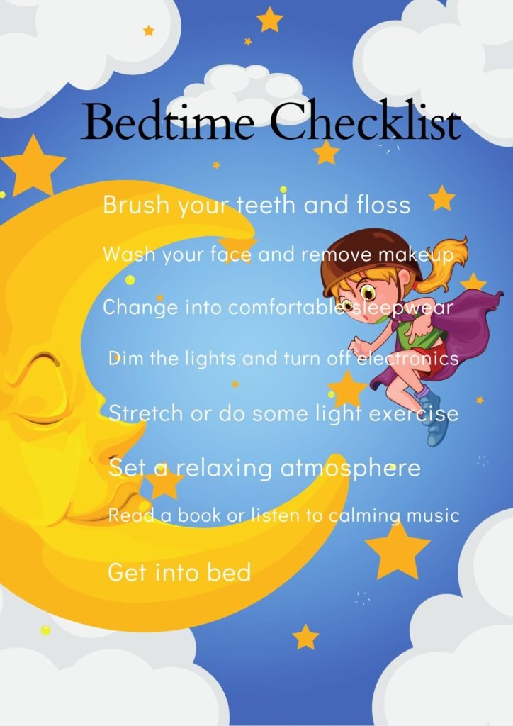 Sleeping moon Bedtime Checklist